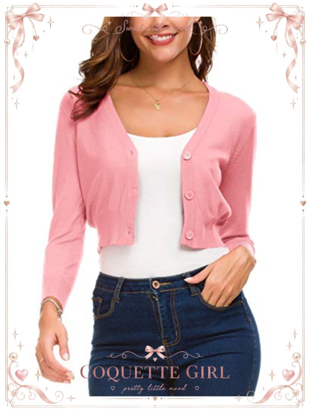 EXCHIC Women's Cropped Bolero Shrug Open Front Cardigan 3/4 Sleeve Short